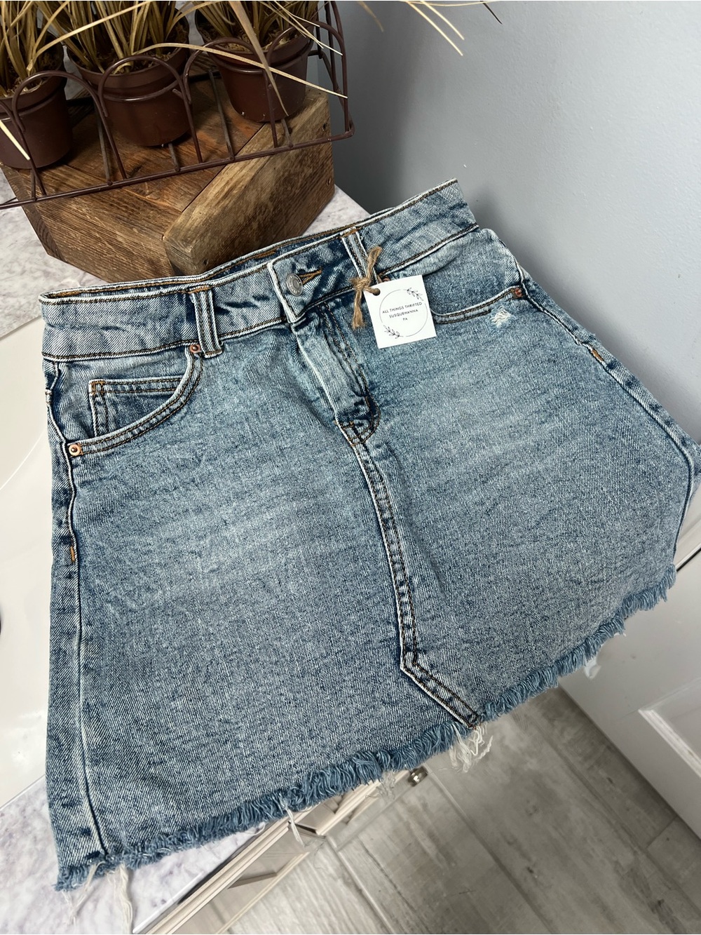wild fable Light Wash Denim Mini Skirt